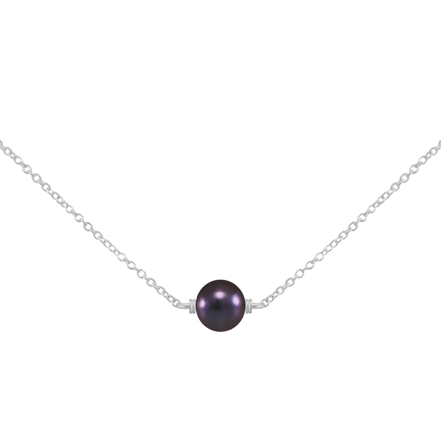 Collar con centro de perla negra
