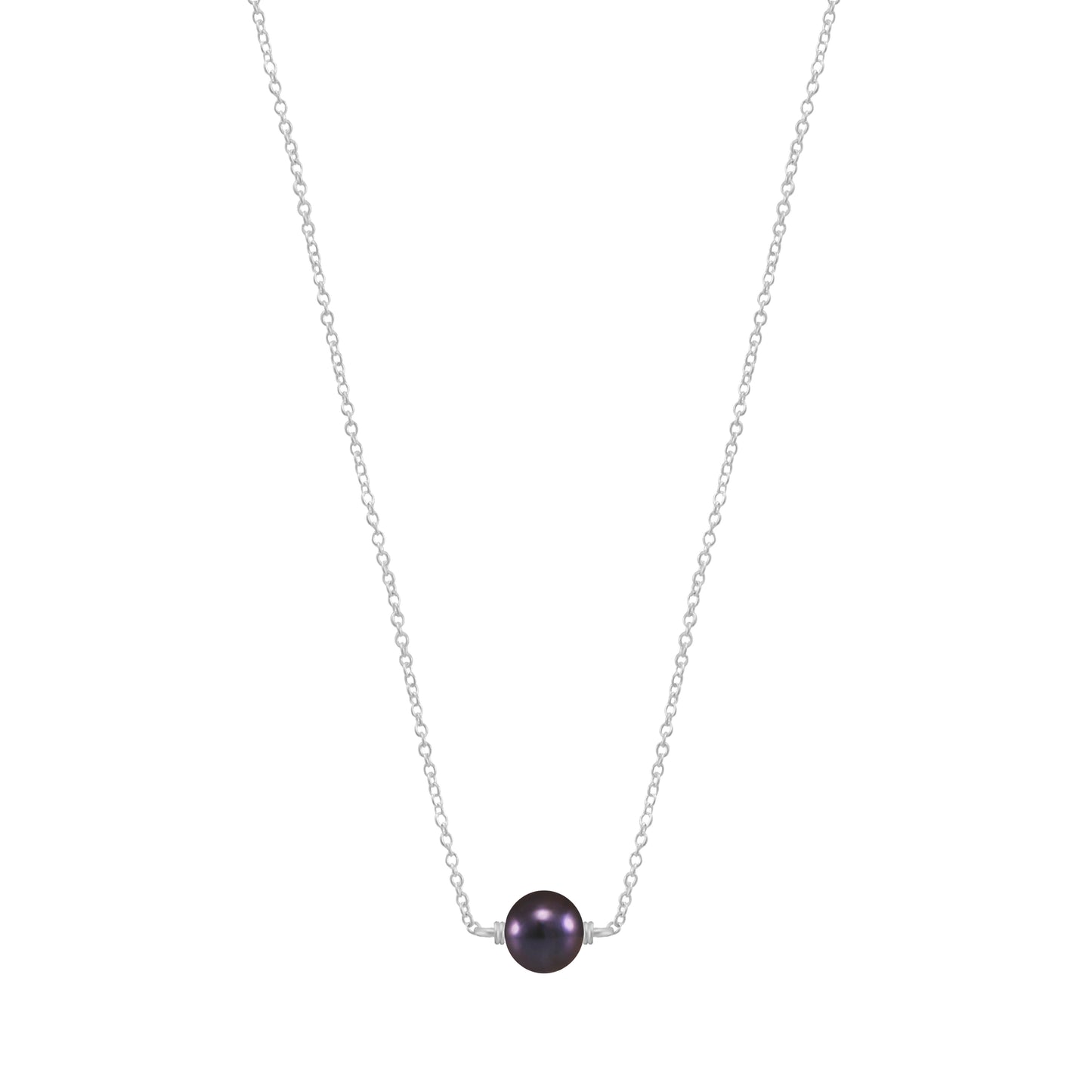 Collar con centro de perla negra