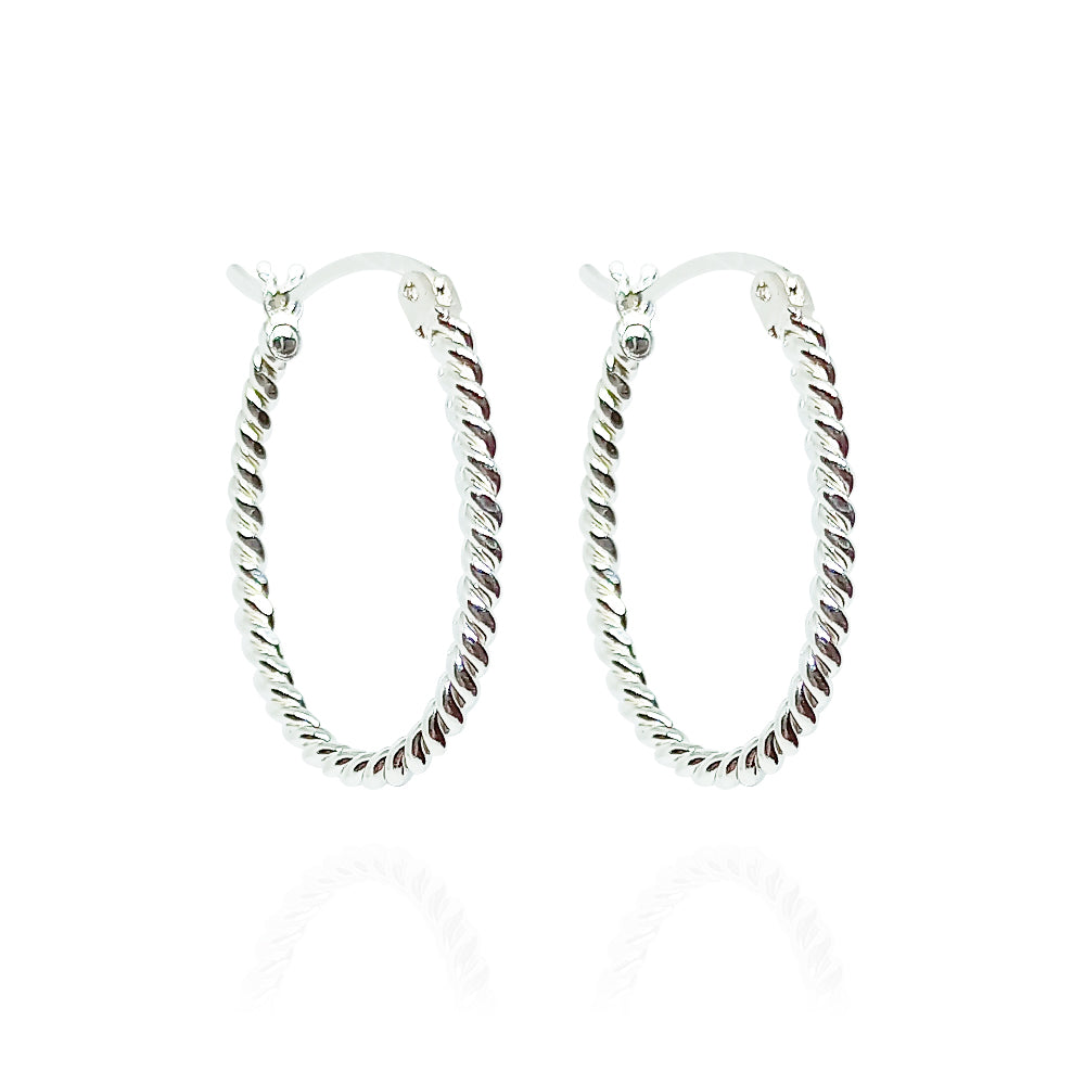 Arracadas Bejuco ovaladas de plata