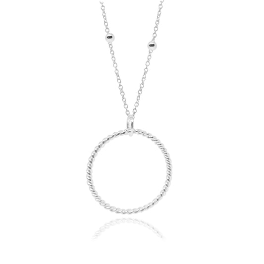 Dije Bejuco de plata con cadena de bolitas