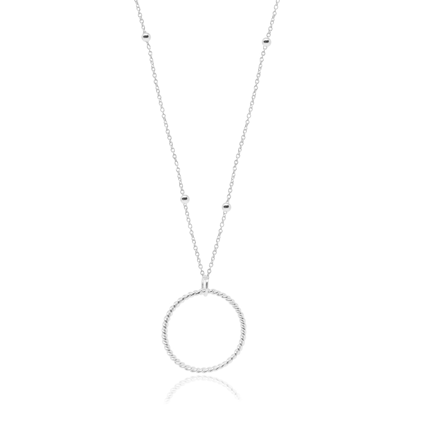 Dije Bejuco de plata con cadena de bolitas