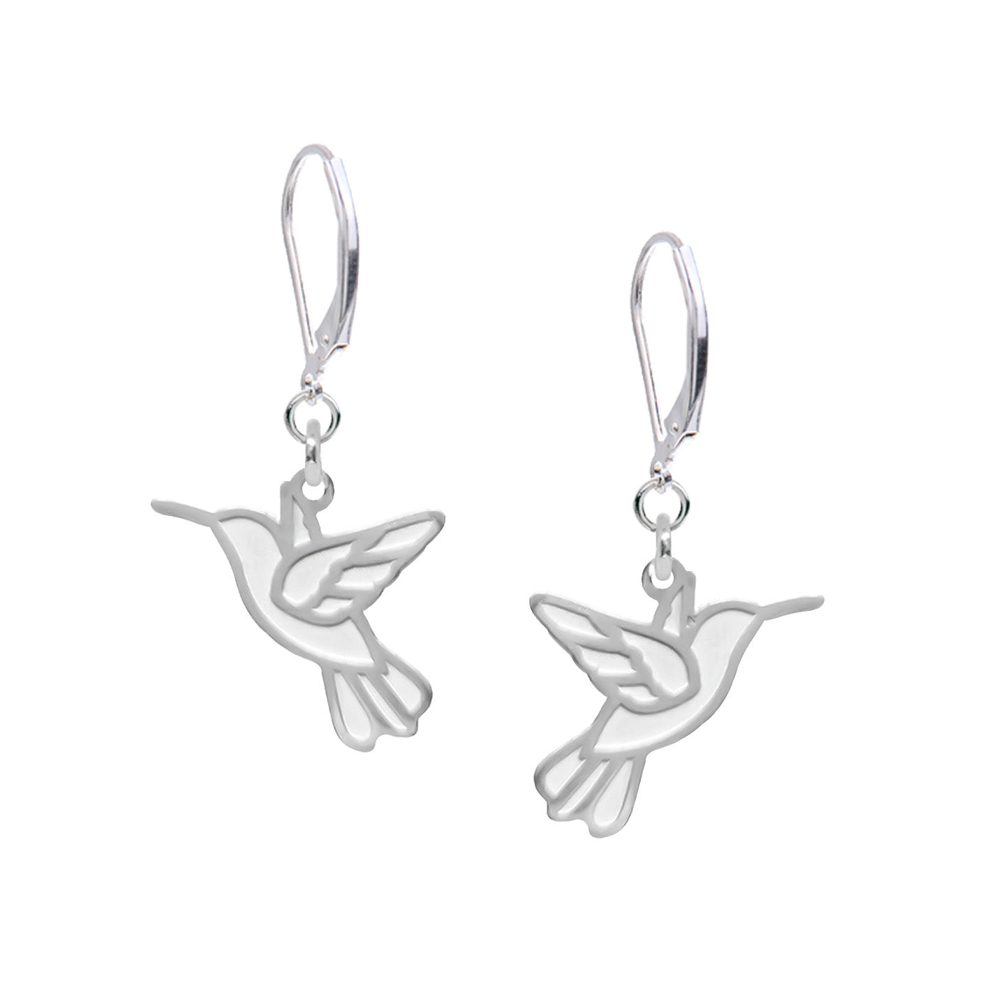 Aretes cortos Suerte Colibrí de plata
