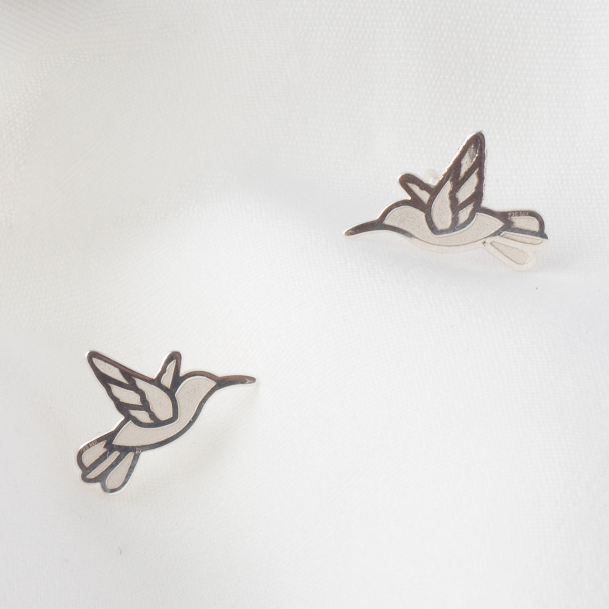 Broqueles Suerte Colibrí de plata