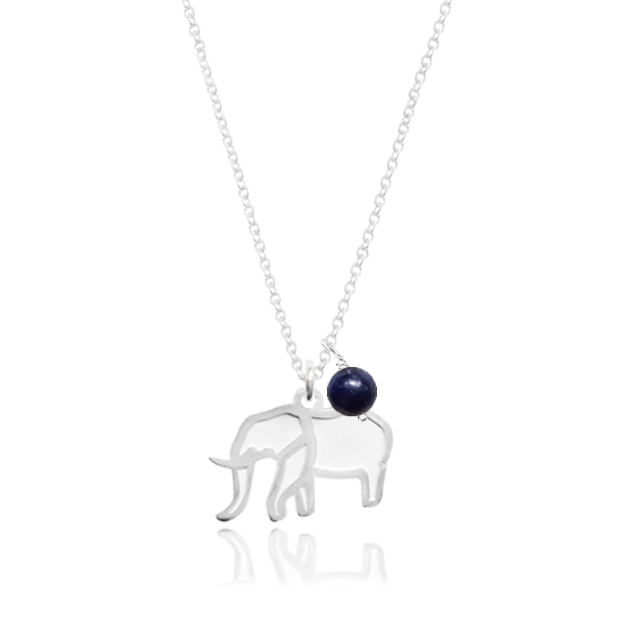 Dije Suerte Elefante de plata con lapislázuli