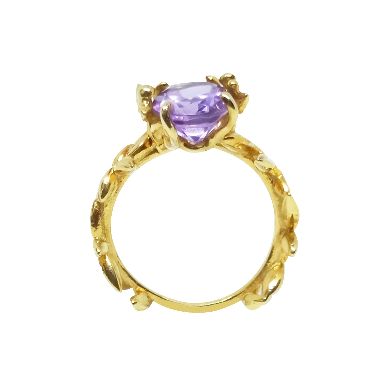 Anillo Vida dorado con amatista