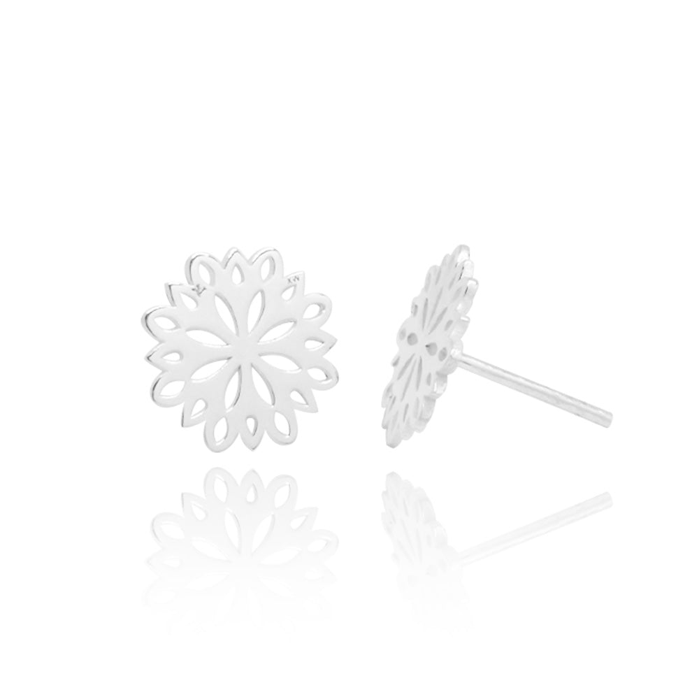 Broqueles Gerbera de plata