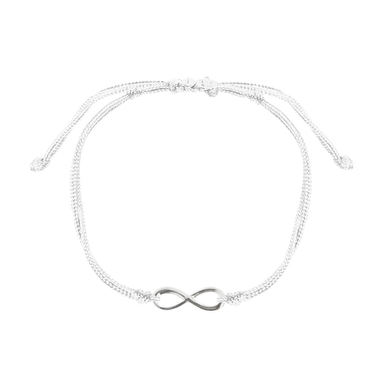 Pulsera Infinito de plata con hilo
