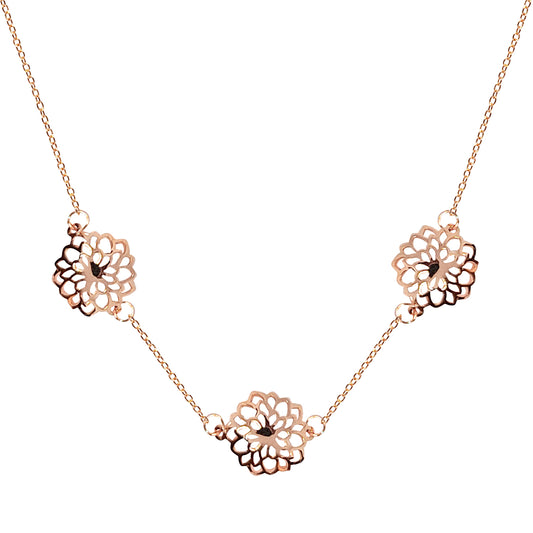 Collar Dalia de plata con baño de oro rosa