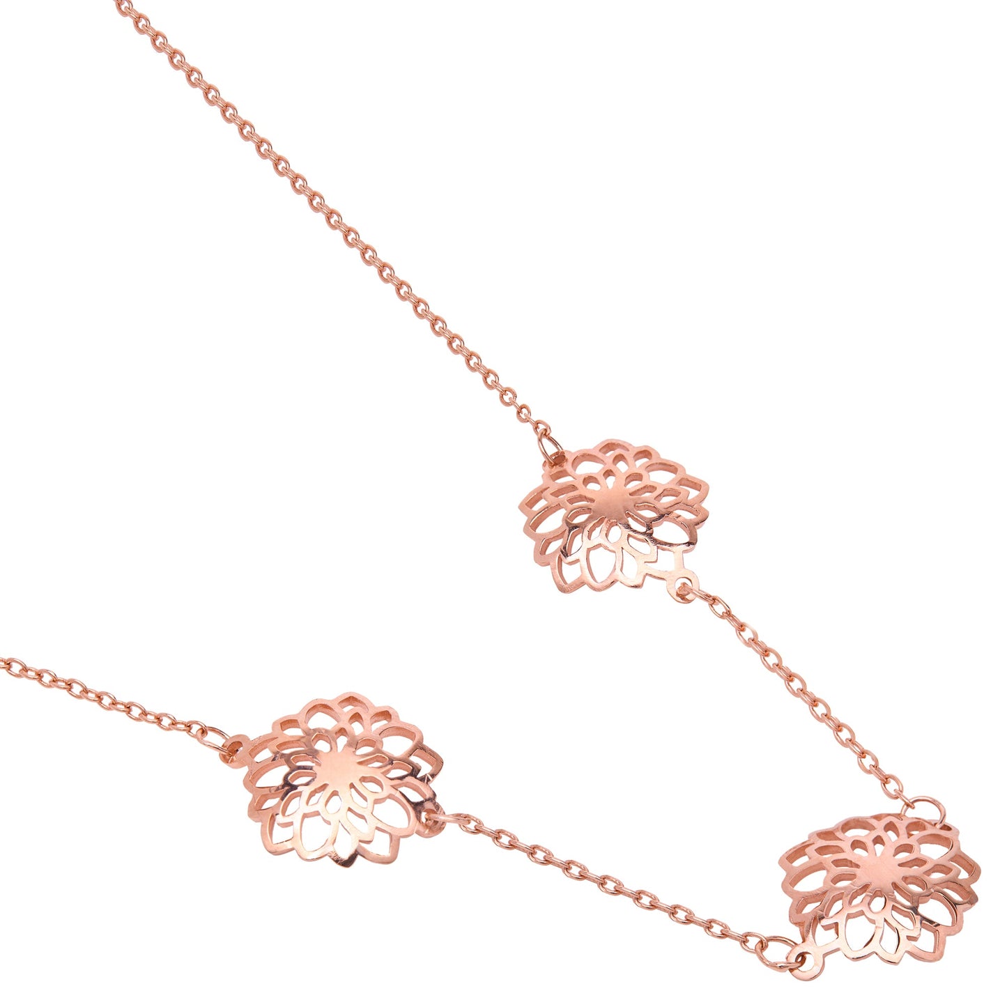 Collar Dalia de plata con baño de oro rosa