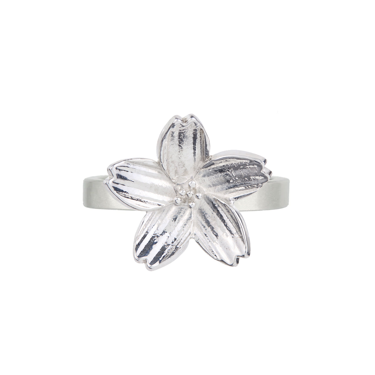 Anillo ajustable Flor de Cerezo plata