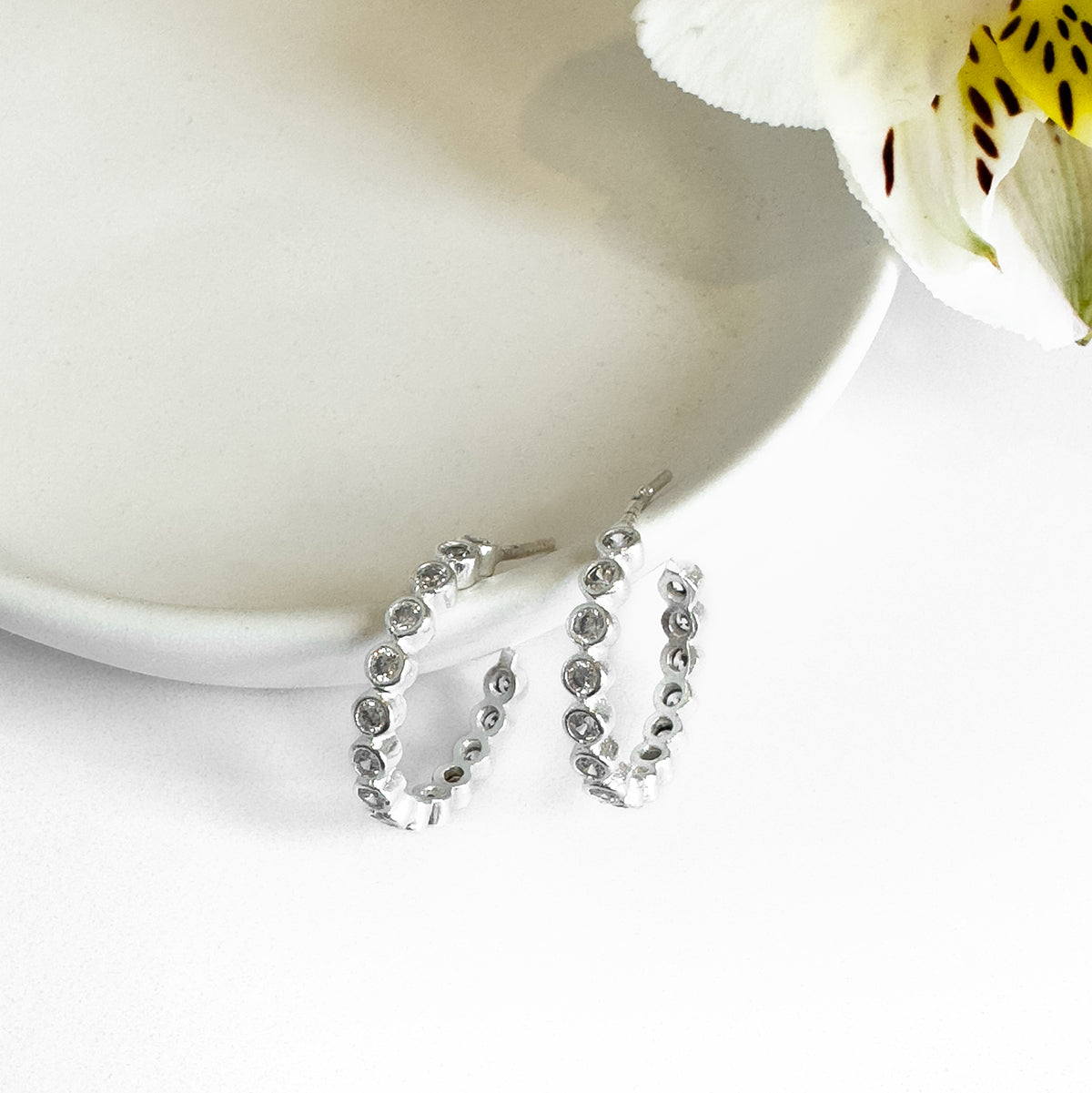 Arracadas Destellos de plata y zirconias