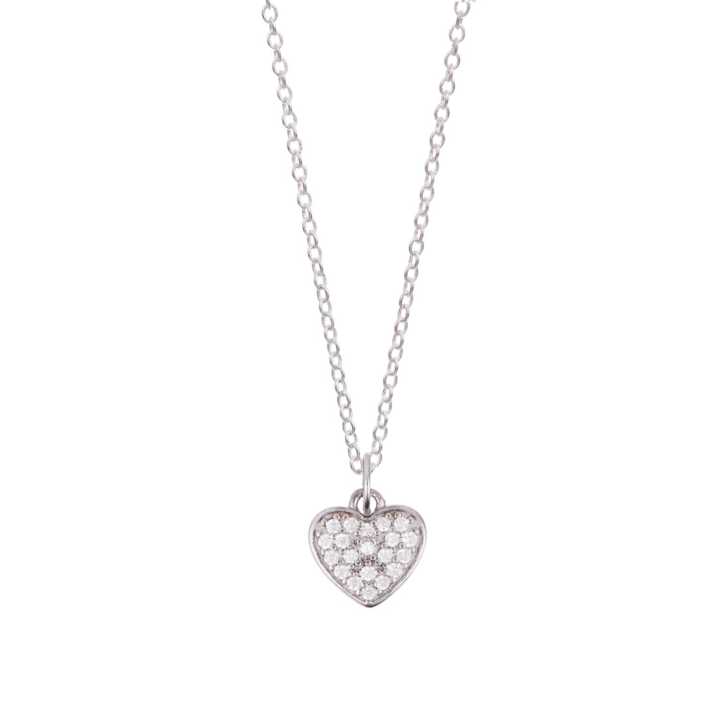Dije Destellos corazón de plata con zirconias
