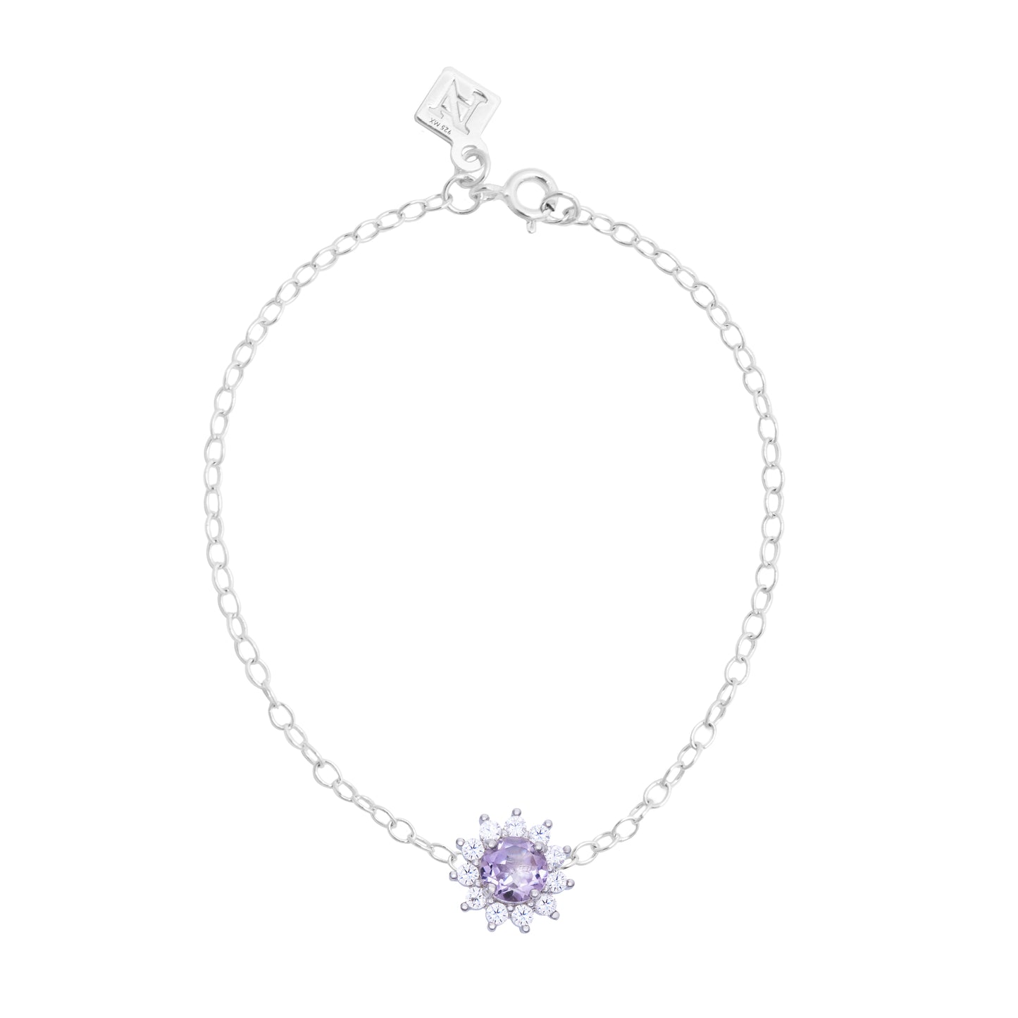Pulsera Jazmín de plata con amatista