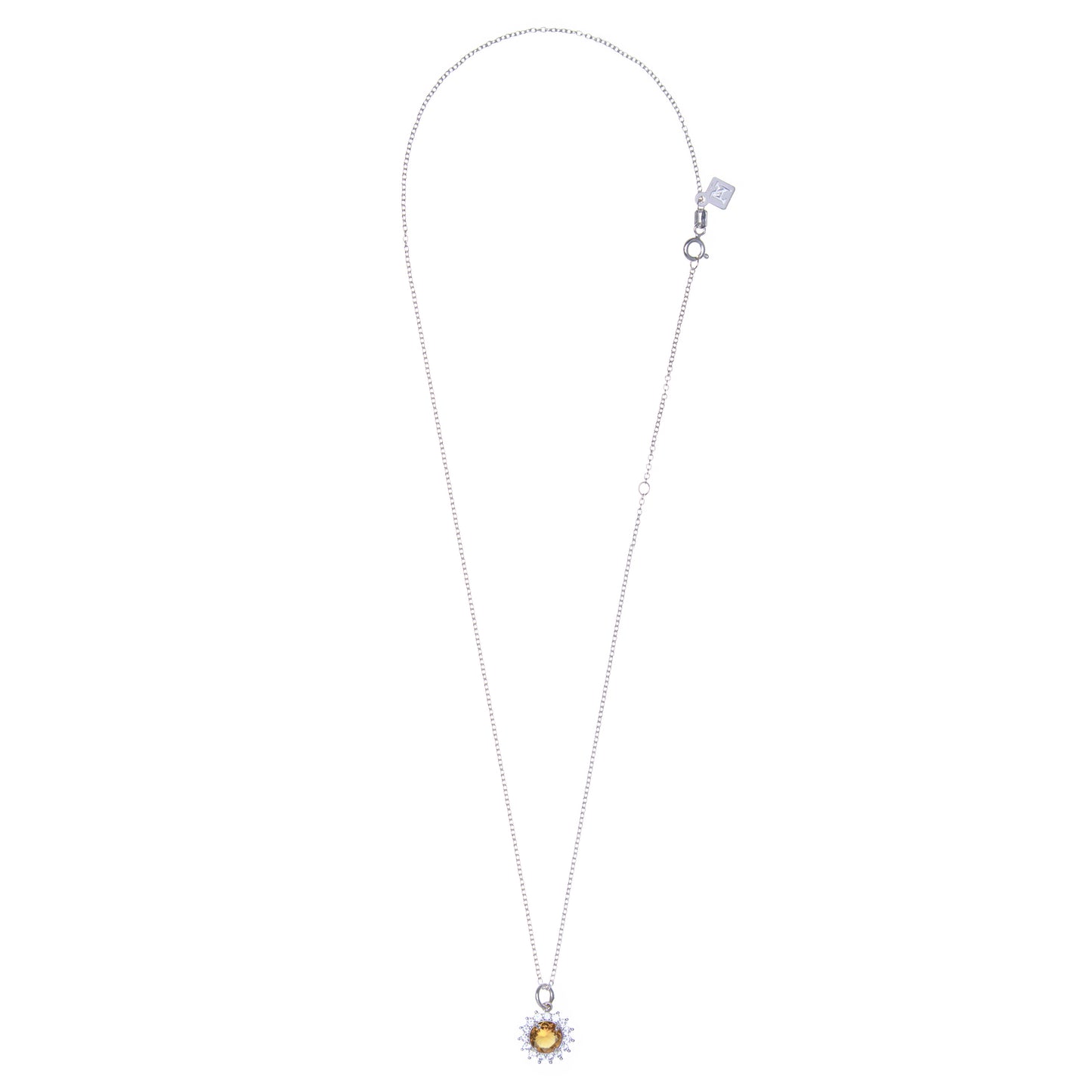 Dije Jazmín de plata con citrina