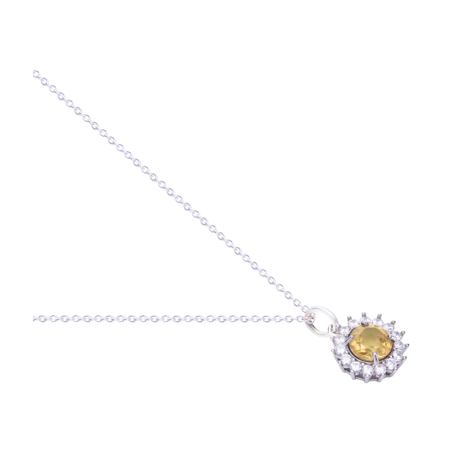 Dije Jazmín de plata con citrina