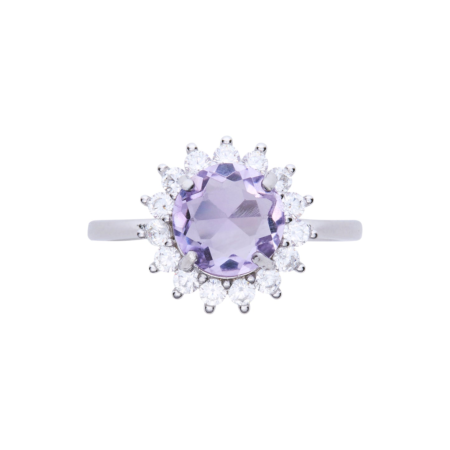 Anillo Jazmín de plata con amatista