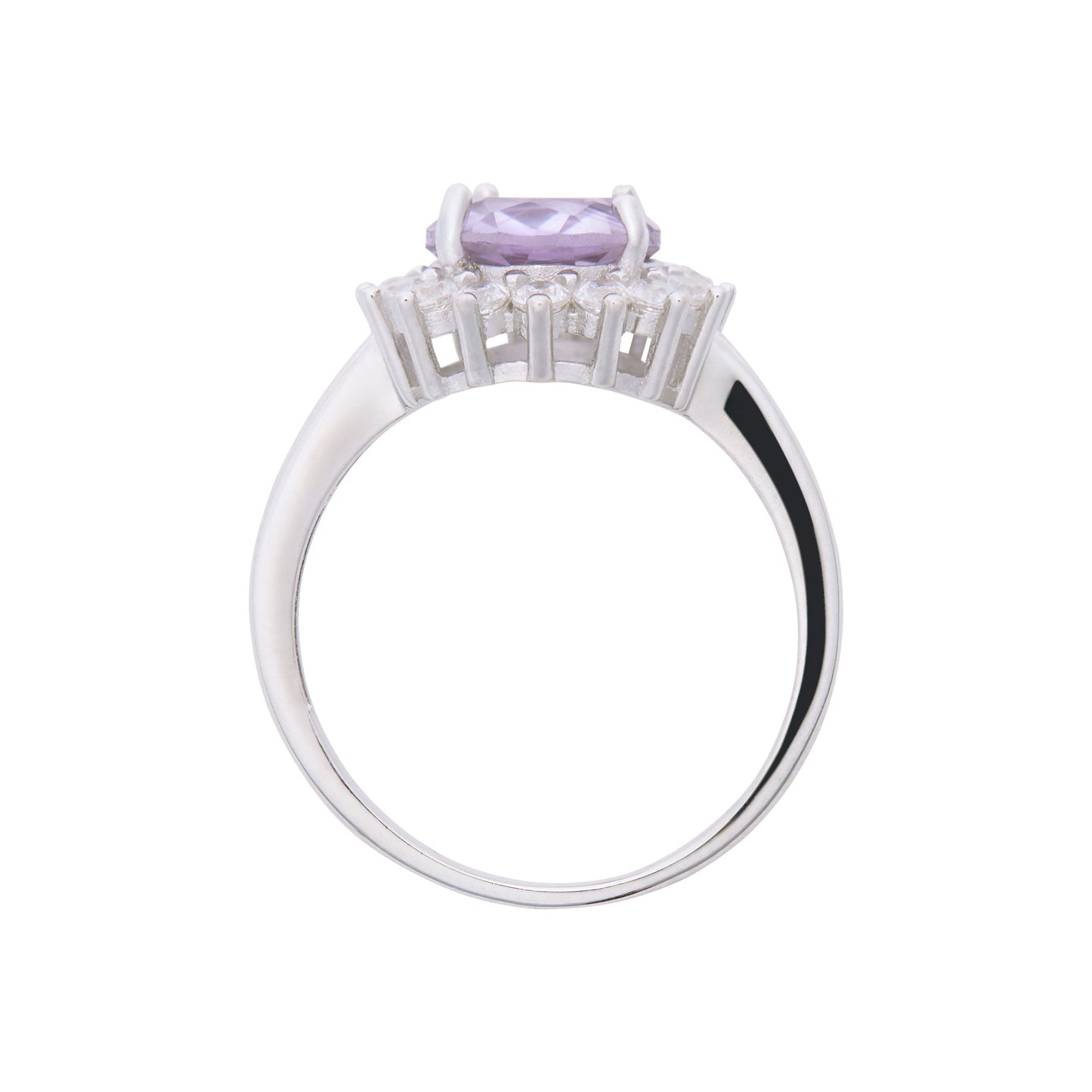 Anillo Jazmín de plata con amatista