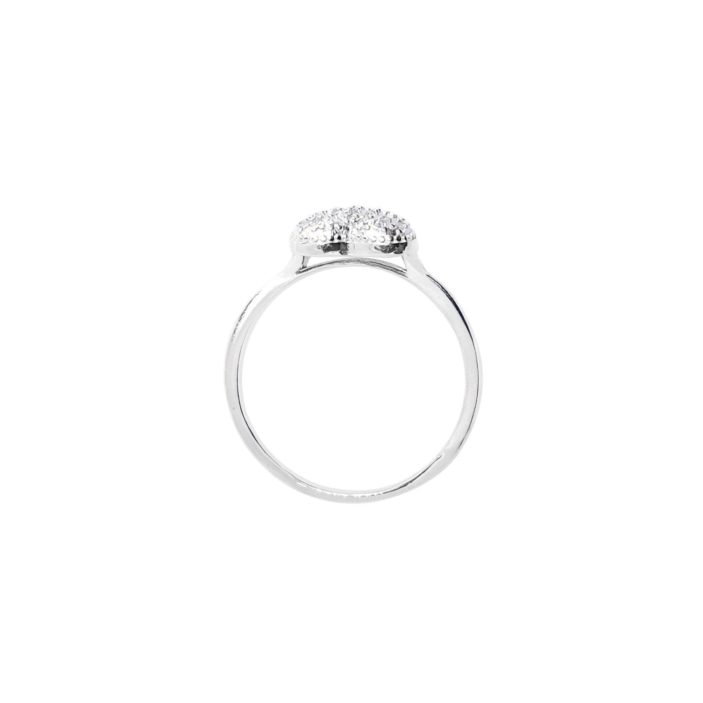 Anillo Destellos corazón de plata con zirconias