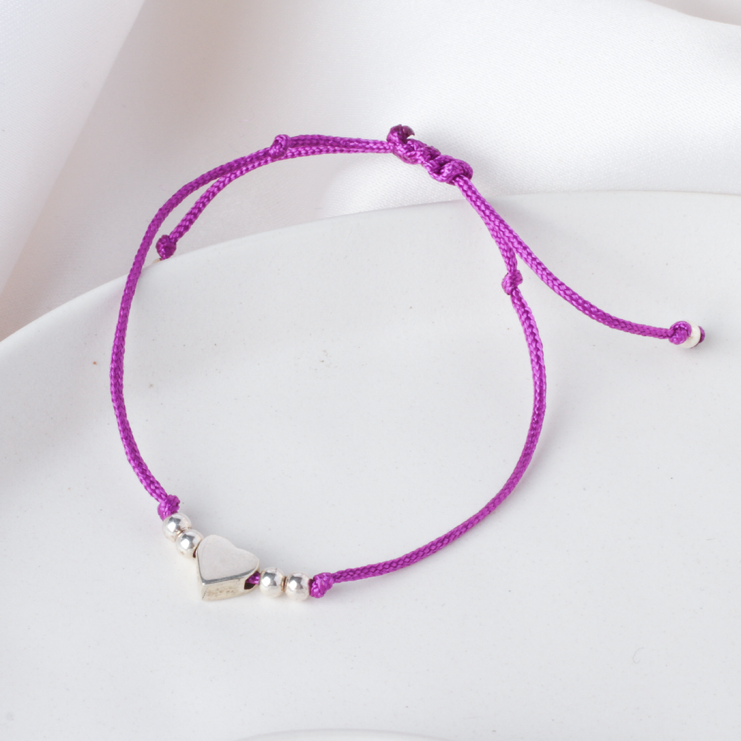 Pulsera Maite de plata con hilo azul