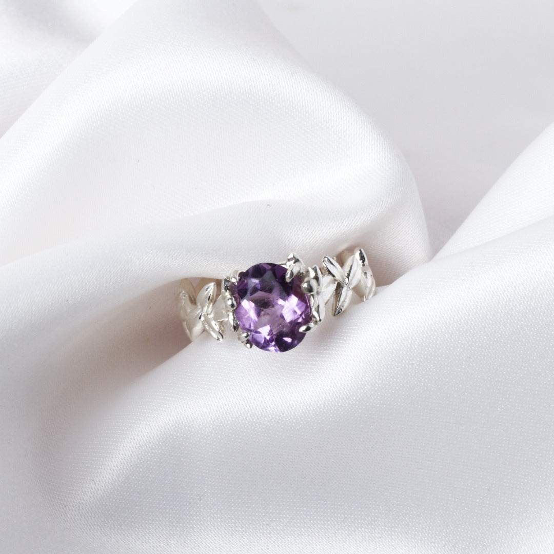 Anillo Vida de plata con amatista