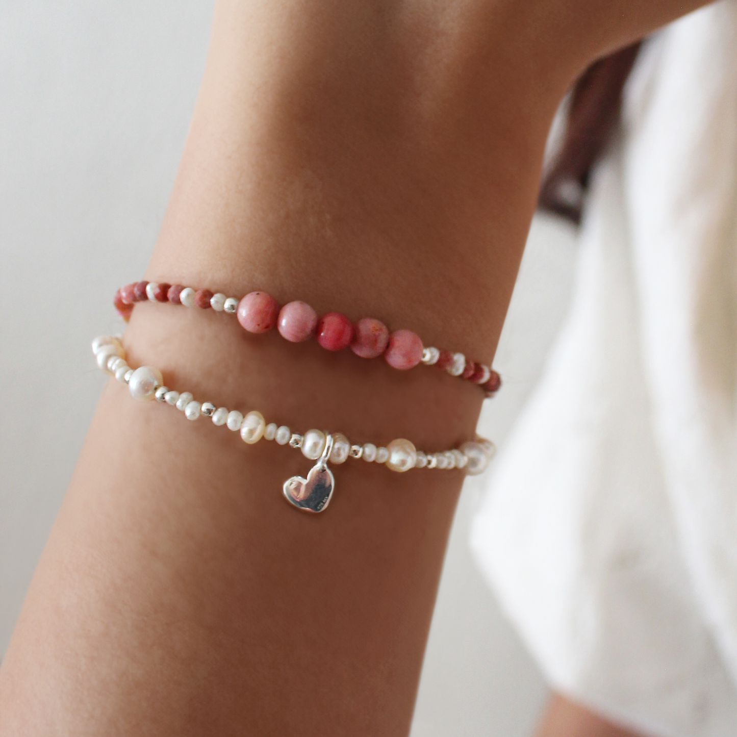 Pulsera corazón Amore de perlas cultivadas