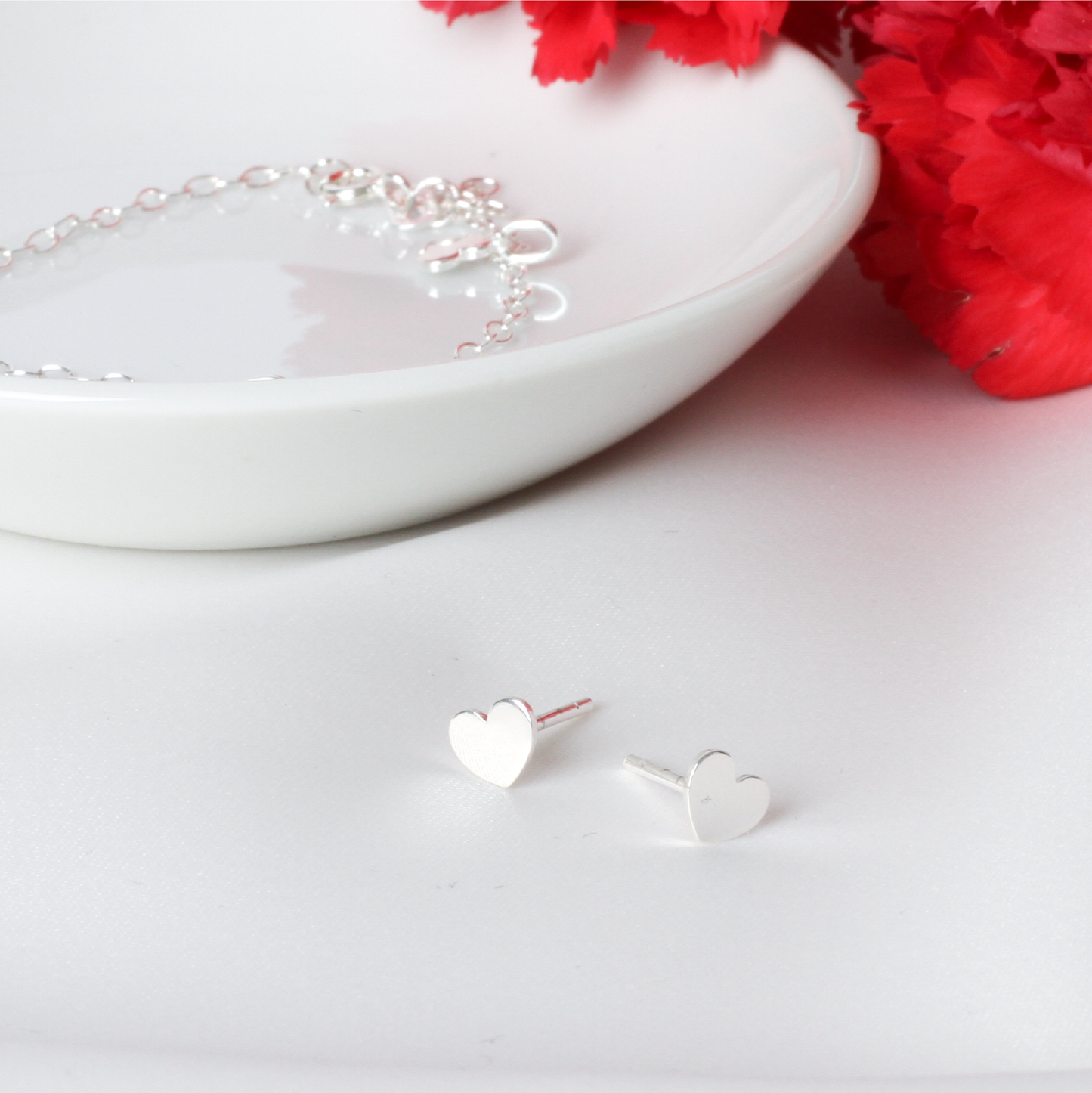 Broqueles corazón Amore de plata