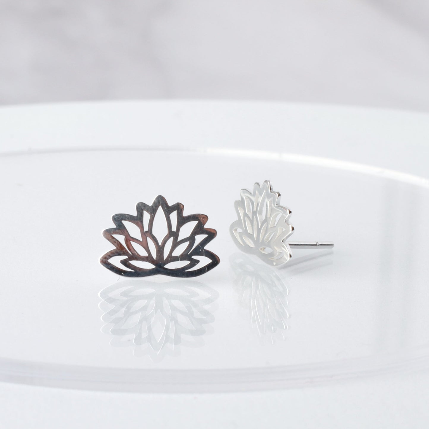 Broqueles Flor de Loto de plata