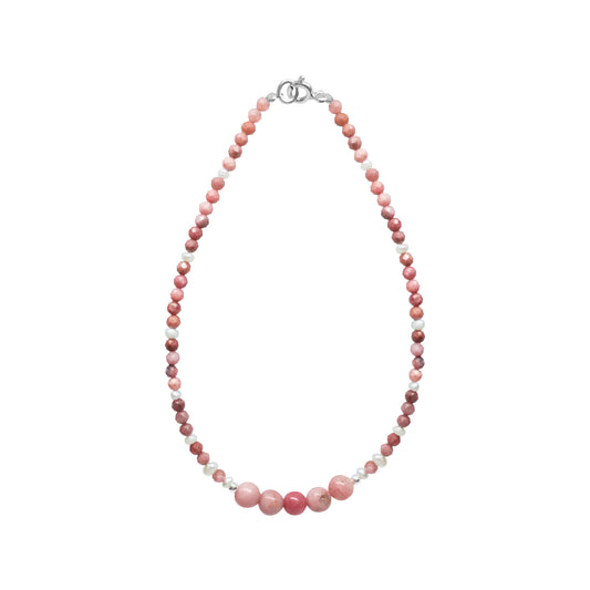 Pulsera Terra con rodocrosita y perlas
