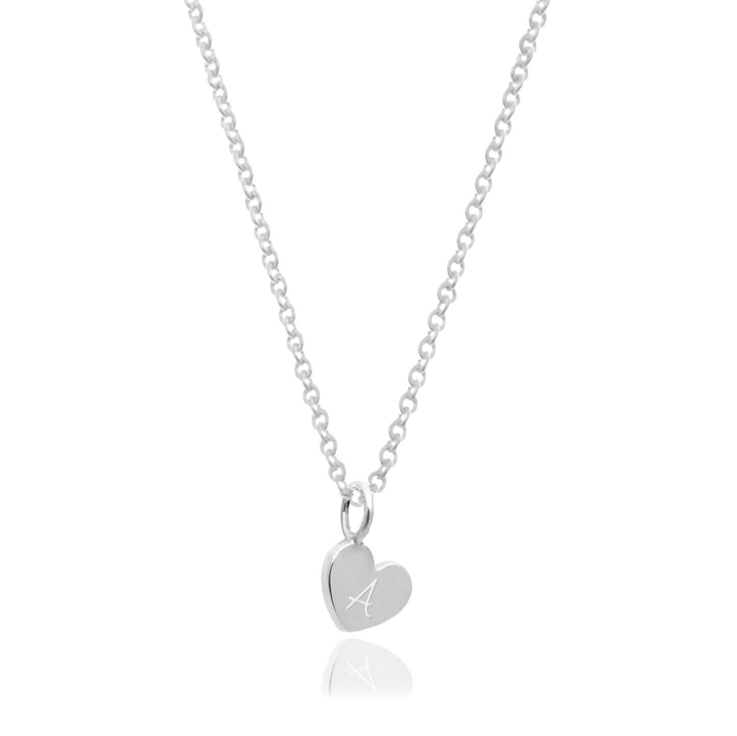 Dije corazón Amore de plata con letra