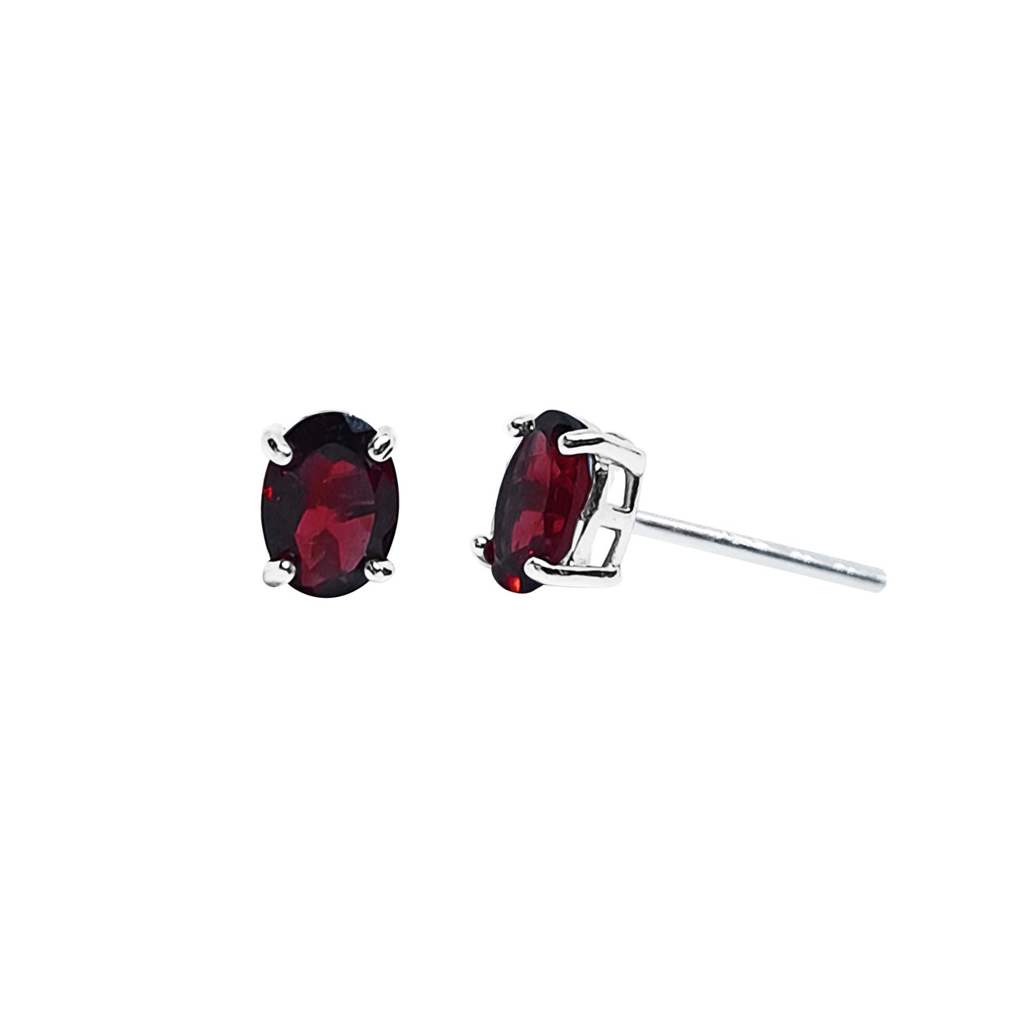Aretes Gaia granate mini de plata