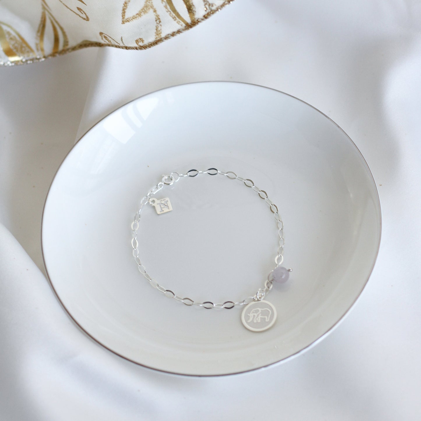 Pulsera cadena Resiliencia con elefante