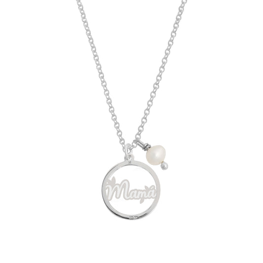 Dije Florecer Mamá de plata con perla