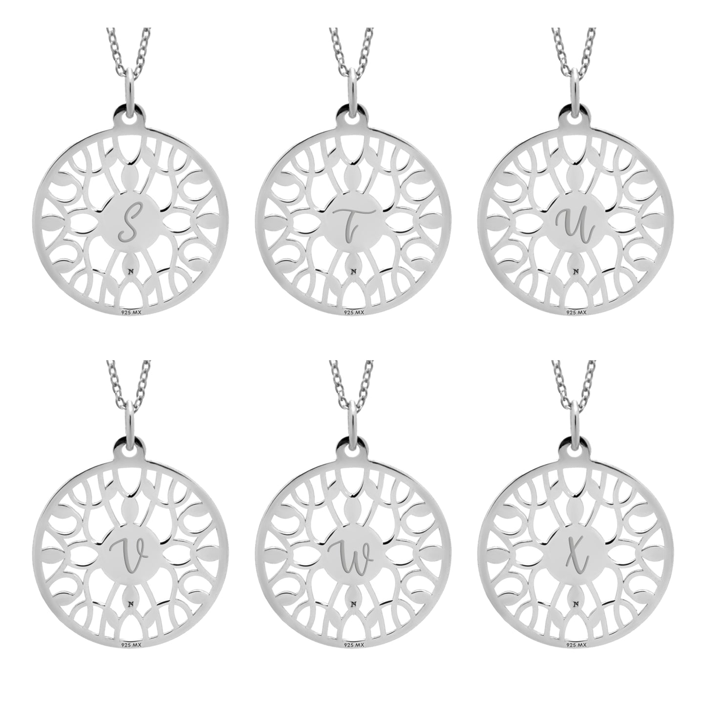 Dije inicial Raíces de plata