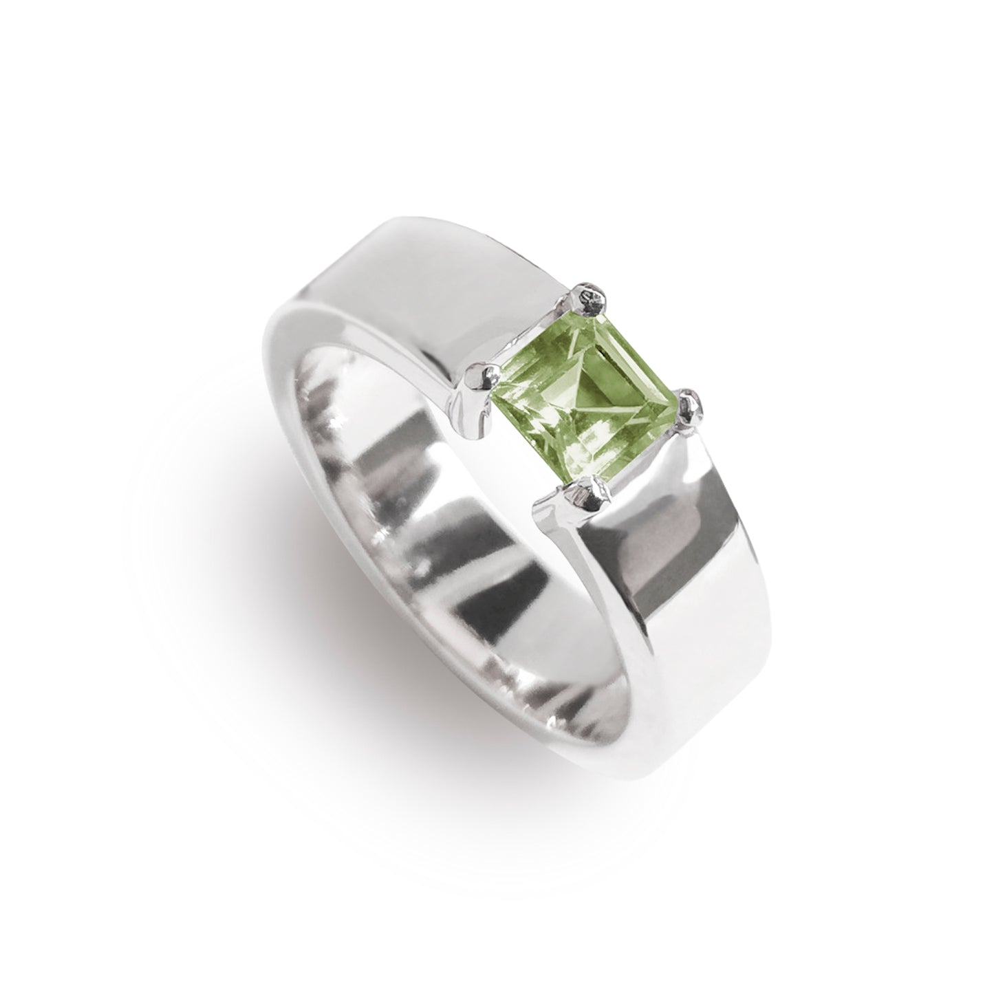 Anillo Azafrán de plata con peridoto