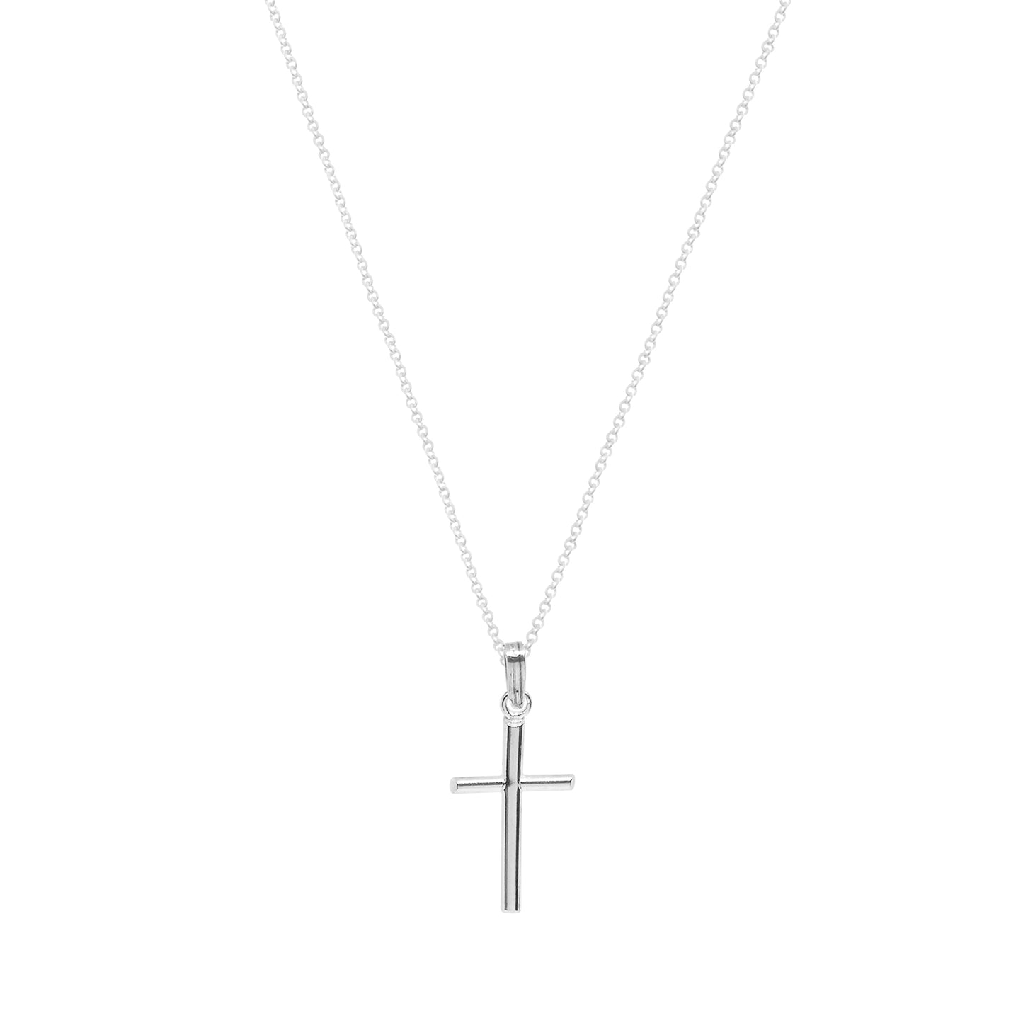 Cruz Nube de plata y cadena bolitas