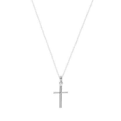 Cruz Nube de plata y cadena bolitas