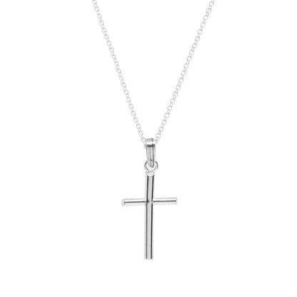 Cruz Nube de plata y cadena bolitas