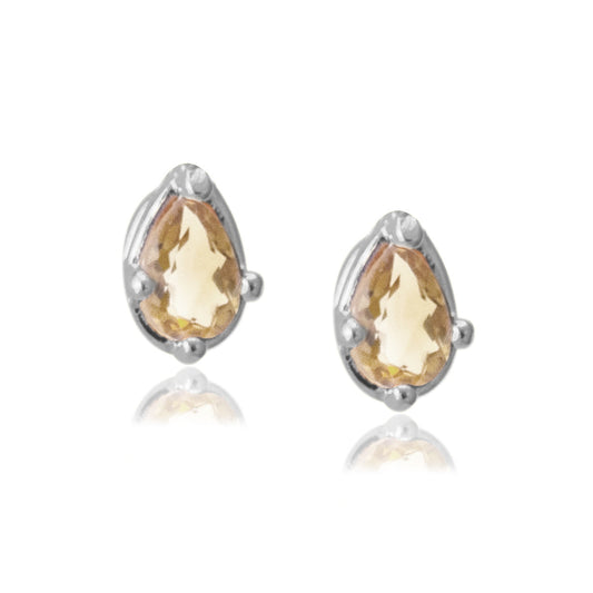 Broqueles citrina Amor Natural plata