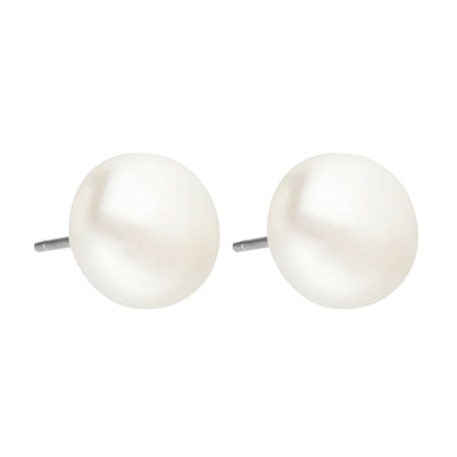 Broqueles perlas blancas medianas