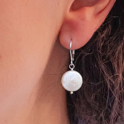 Aretes perla moneda