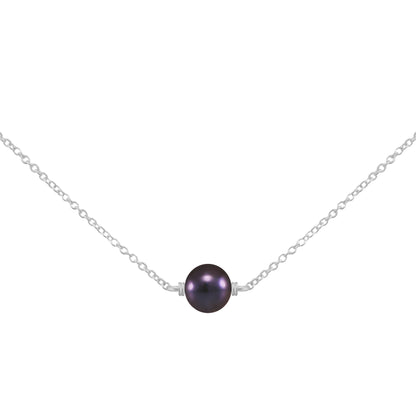 Collar con centro de perla negra