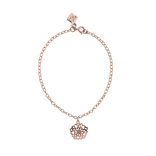 Pulsera Dalia de plata con baño de oro rosa