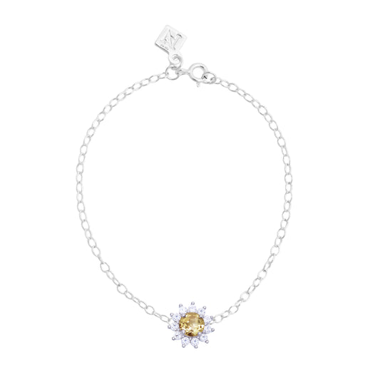 Pulsera Jazmín de plata con citrina