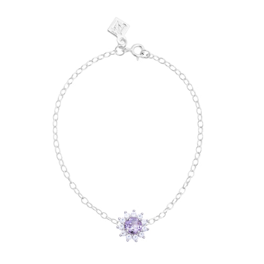 Pulsera Jazmín de plata con amatista