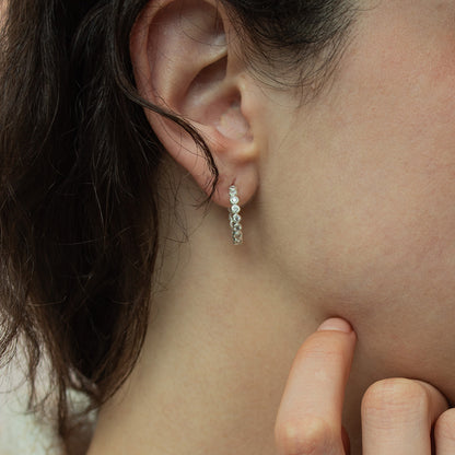 Arracadas Destellos de plata y zirconias