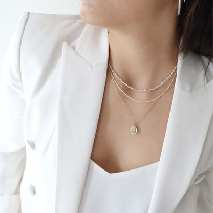 Collar de cadena torcida plata