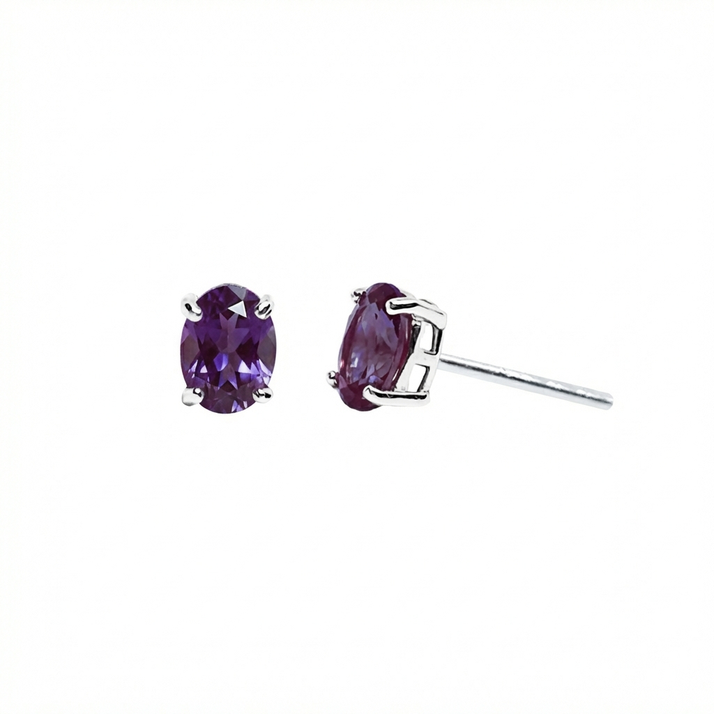 Aretes Gaia alejandrita mini de plata