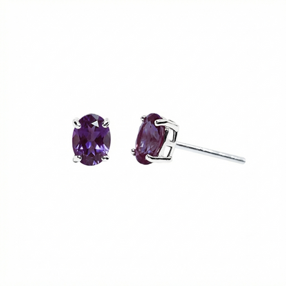 Aretes Gaia alejandrita mini de plata
