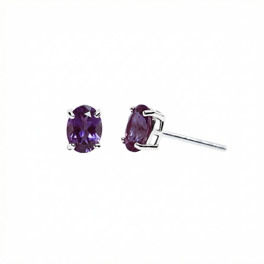 Aretes Gaia alejandrita mini de plata