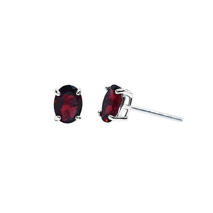 Aretes Gaia granate mini de plata